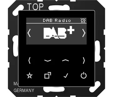 JUNG smart radio DAB+ zonder luidspreker A-range zwart glans (DAB A SW)