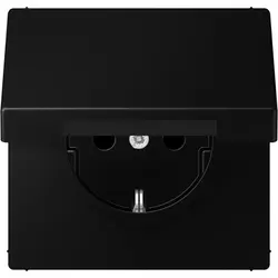 JUNG wandcontactdoos randaarde Safety+ met klapdeksel LS990 grafietzwart mat (LS 1520 NBFKIKL SWM)