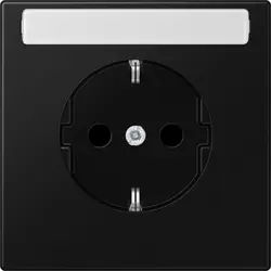 JUNG wandcontactdoos randaarde tekstvenster Safety+ LS990 grafietzwart mat (LS 1520 NKINA SWM)