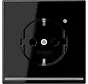 wandcontactdoos randaarde met LED-orientatieverlichting en lichtsensor LS990 zwart glans (LS 1520-O SW LNW)