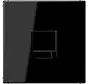 centraalplaat met draagring 1-voudig voor modulair jack LS990 zwart glans (LS 1969-1 WE SW)