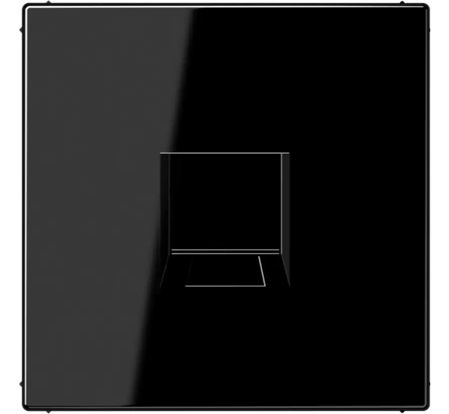 centraalplaat met draagring 1-voudig voor modulair jack LS990 zwart glans (LS 1969-1 WE SW)