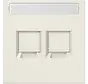centraalplaat 2-voudig modular-jack tekstveld LS990 creme (LS 1969-2 NA WE)