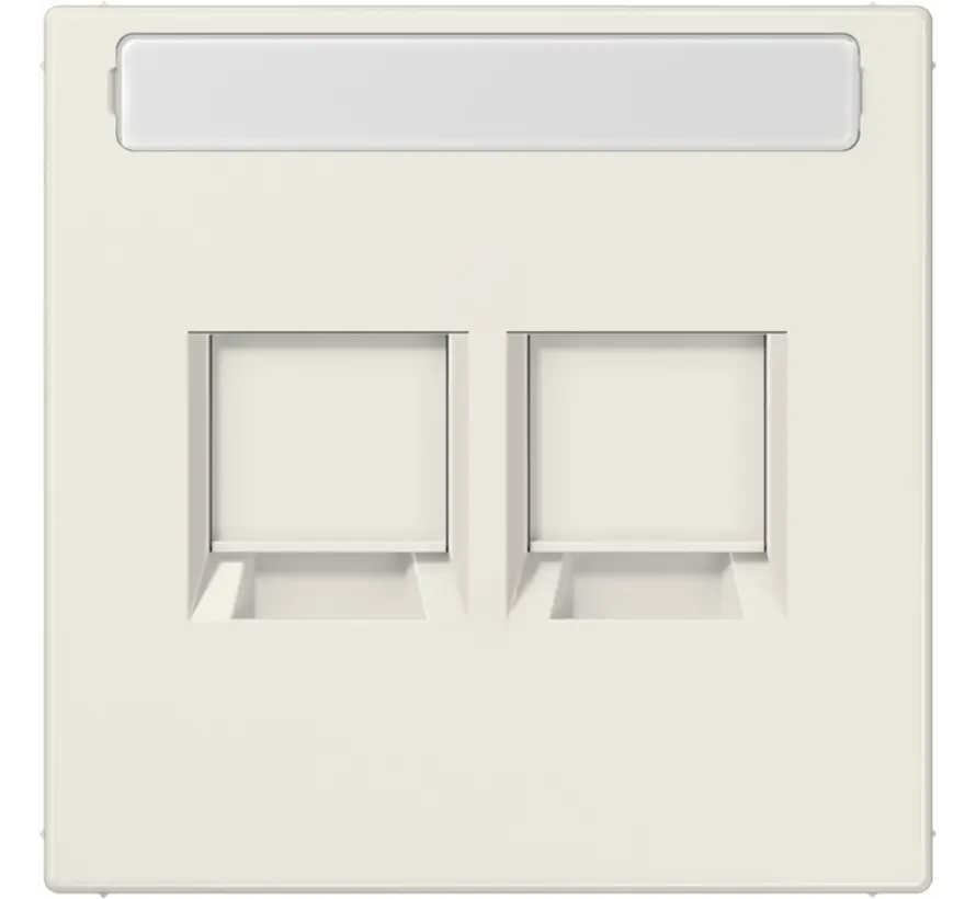 centraalplaat 2-voudig modular-jack tekstveld LS990 creme (LS 1969-2 NA WE)