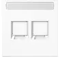 centraalplaat 2-voudig modular-jack tekstveld LS990 alpine wit (LS 1969-2 NA WE WW)