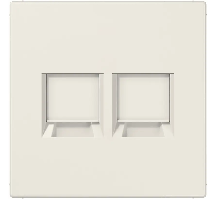 centraalplaat met draagring 2-voudig voor modulair jack LS990 creme (LS 1969-2 WE)