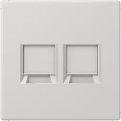 JUNG centraalplaat met draagring 2-voudig voor modulair jack LS990 lichtgrijs (LS 1969-2 WE LG)