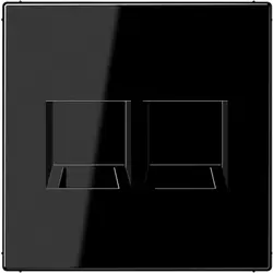 JUNG centraalplaat met draagring 2-voudig voor modulair jack LS990 zwart glans (LS 1969-2 WE SW)