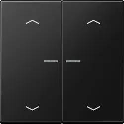 JUNG schakelwip 2-voudig met controlevenster en pijlsymbolen voor HOME draadloze schakelaar LS990 grafietzwart mat (LS 102 KO5P SWM)