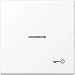 JUNG schakelwip met controlevenster en met sleutelsymbool LS990 sneeuwwit mat (LS 990 KO5 T WWM)