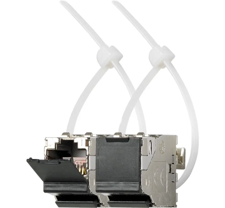 universeelmodule 2x CAT6A iso RJ45 modular jack met stofklep (UMA-CAT6A-25)
