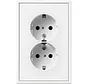 wandcontactdoos 2-voudig randaarde Safety+ voor ovale 1,5 inbouwdoos LS990 sneeuwwit mat (LS 5015 KI WWM)
