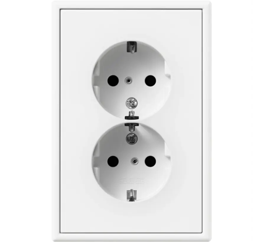 wandcontactdoos 2-voudig randaarde Safety+ voor ovale 1,5 inbouwdoos LS990 sneeuwwit mat (LS 5015 KI WWM)