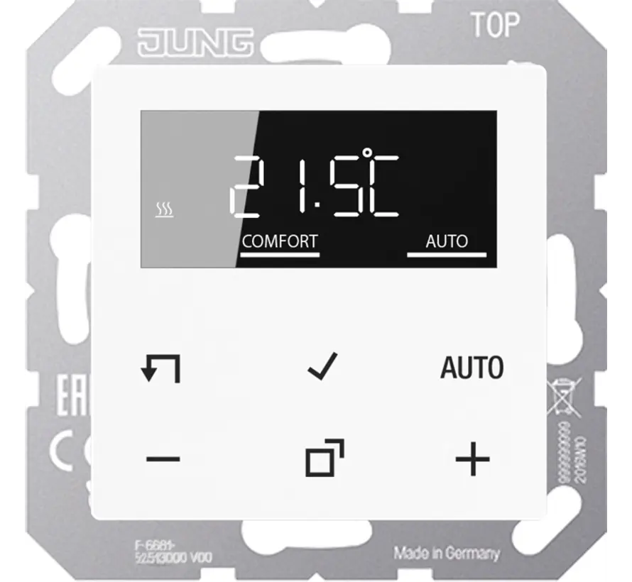 kamerthermostaat met display incl. binnenwerk A-range alpine wit (TR D A 1790 WW)