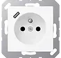 wandcontactdoos penaarde Safety+ met USB type C A-range sneeuwwit mat (A 1520 F-18 C WWM)