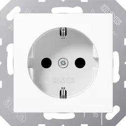 JUNG wandcontactdoos randaarde Safety+ met klauwbevestiging A-range alpine wit (A 1520 KI WW)