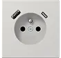 wandcontactdoos penaarde Safety+ met USB type A en C LS990 lichtgrijs (LS 1520 F-15 CA LG)