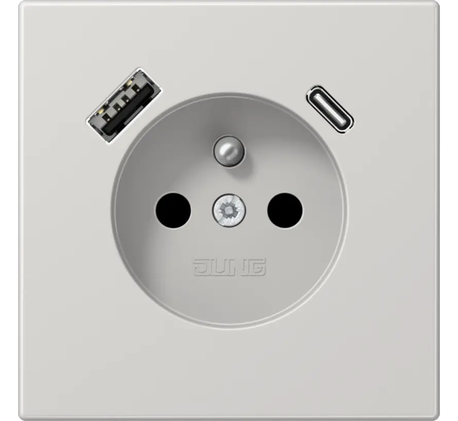 wandcontactdoos penaarde Safety+ met USB type A en C LS990 lichtgrijs (LS 1520 F-15 CA LG)