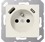 wandcontactdoos penaarde Safety+ met USB type A en C A-range creme (A 1520 F-15 CA)