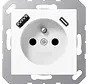 wandcontactdoos penaarde Safety+ met USB type A en C A-range alpine wit (A 1520 F-15 CA WW)