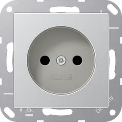 JUNG wandcontactdoos zonder randaarde A-range aluminium (A 1510 NAL)