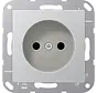 wandcontactdoos zonder randaarde A-range aluminium (A 1510 NAL)