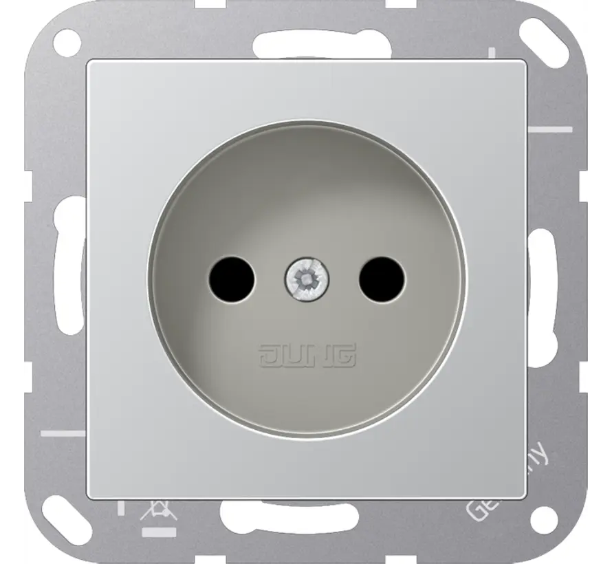 wandcontactdoos zonder randaarde A-range aluminium (A 1510 NAL)