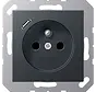 wandcontactdoos penaarde Safety+ met USB type C A-range antraciet mat (A 1520 F-18 C ANM)