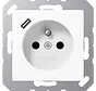 wandcontactdoos penaarde Safety+ met USB type C A-range alpine wit (A 1520 F-18 C WW)