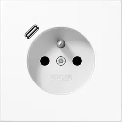 JUNG wandcontactdoos penaarde Safety+ met USB type C LS990 alpine wit (LS 1520 F-18 C WW)