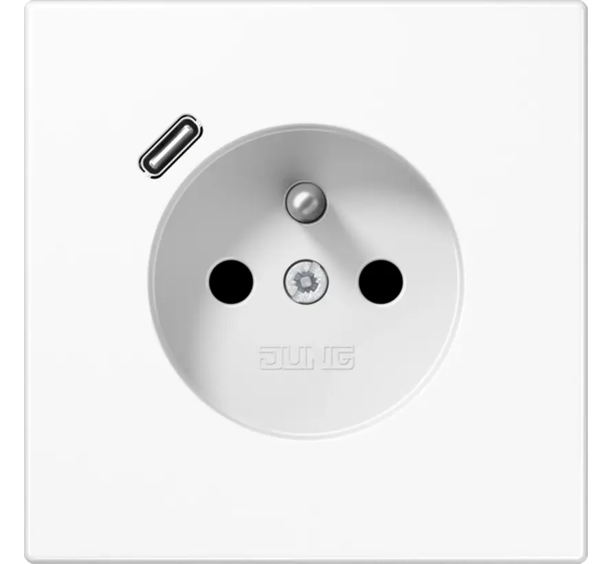 wandcontactdoos penaarde Safety+ met USB type C LS990 alpine wit (LS 1520 F-18 C WW)