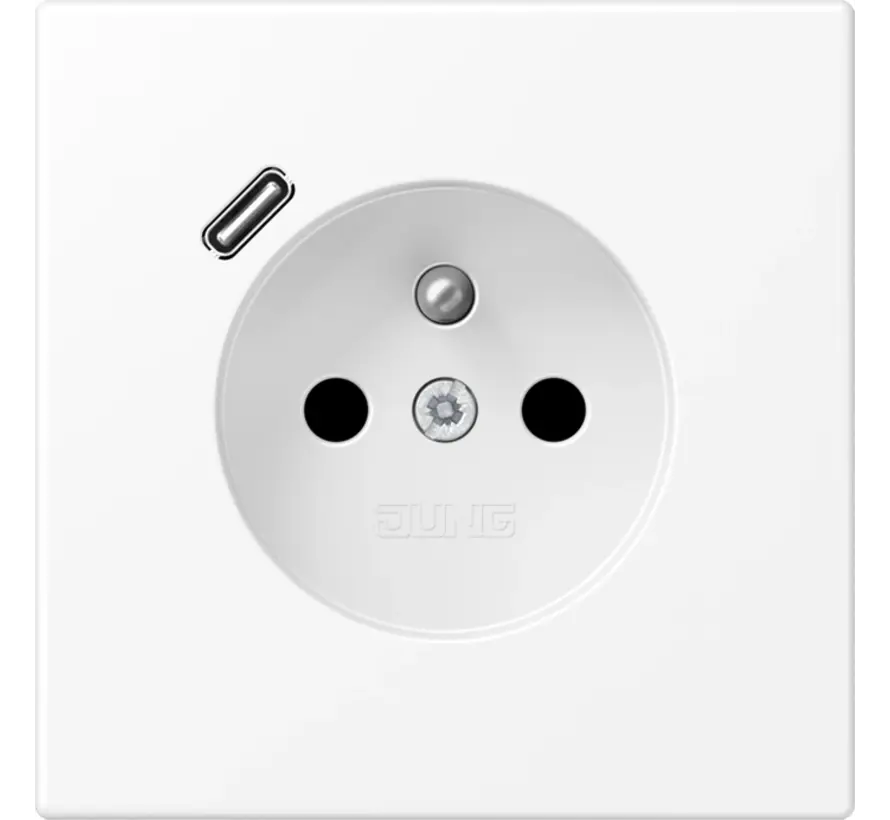 wandcontactdoos penaarde Safety+ met USB type C LS990 sneeuwwit mat (LS 1520 F-18 C WWM)