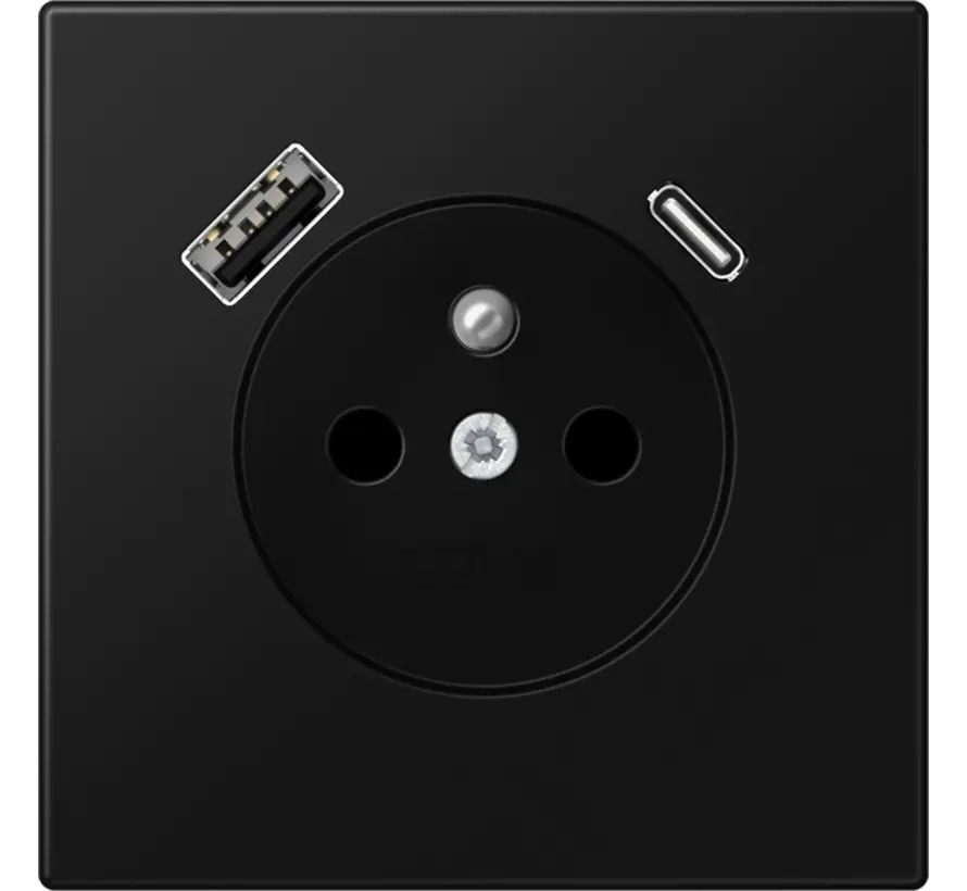 wandcontactdoos penaarde Safety+ met USB type A en C LS990 grafietzwart mat (LS 1520 F-15 CA SWM)