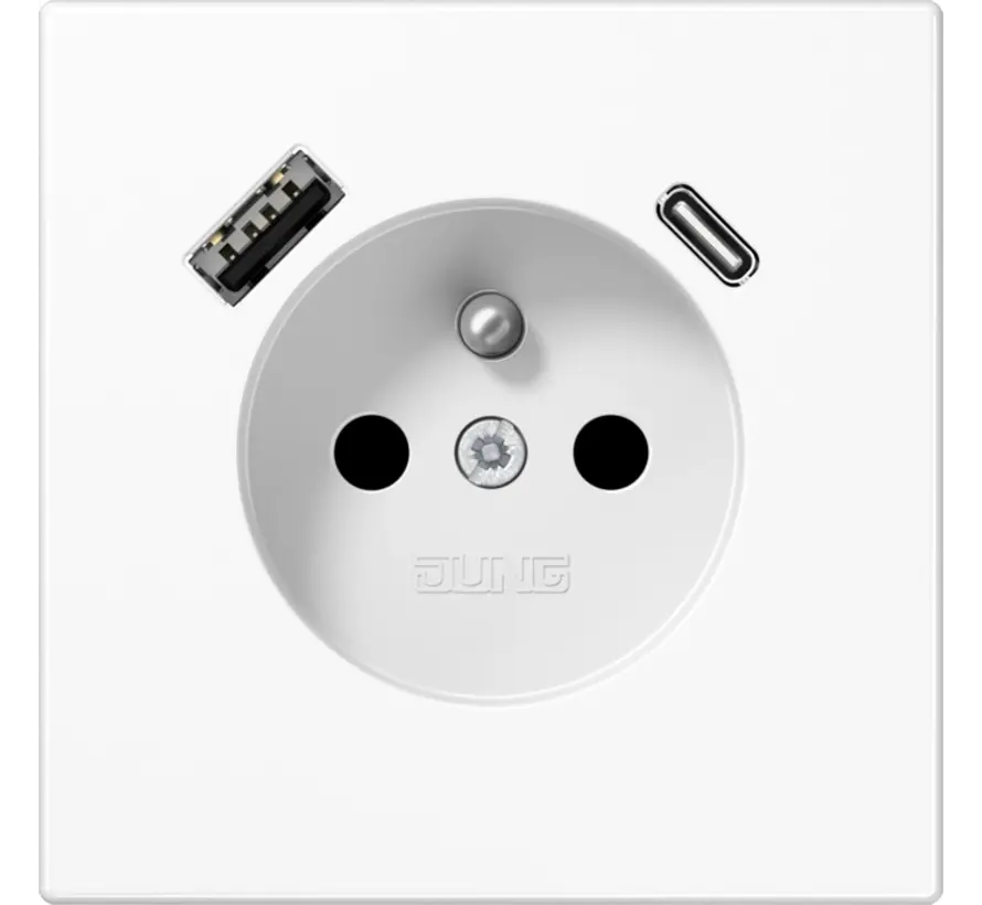 wandcontactdoos penaarde Safety+ met USB type A en C LS990 alpine wit (LS 1520 F-15 CA WW)