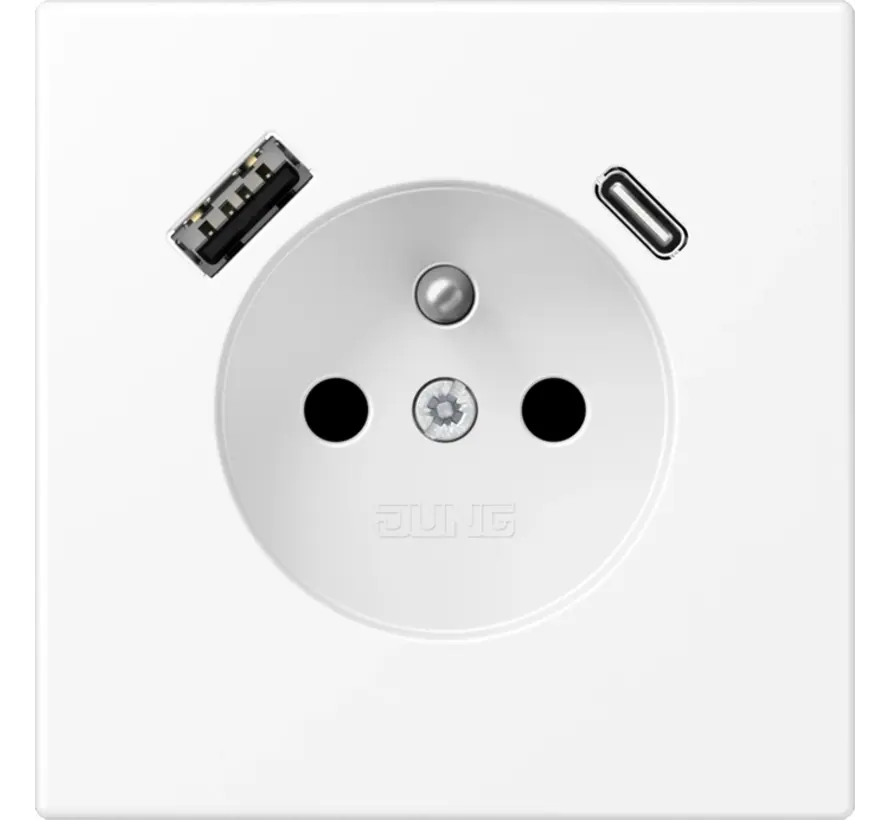 wandcontactdoos penaarde Safety+ met USB type A en C LS990 sneeuwwit mat (LS 1520 F-15 CA WWM)