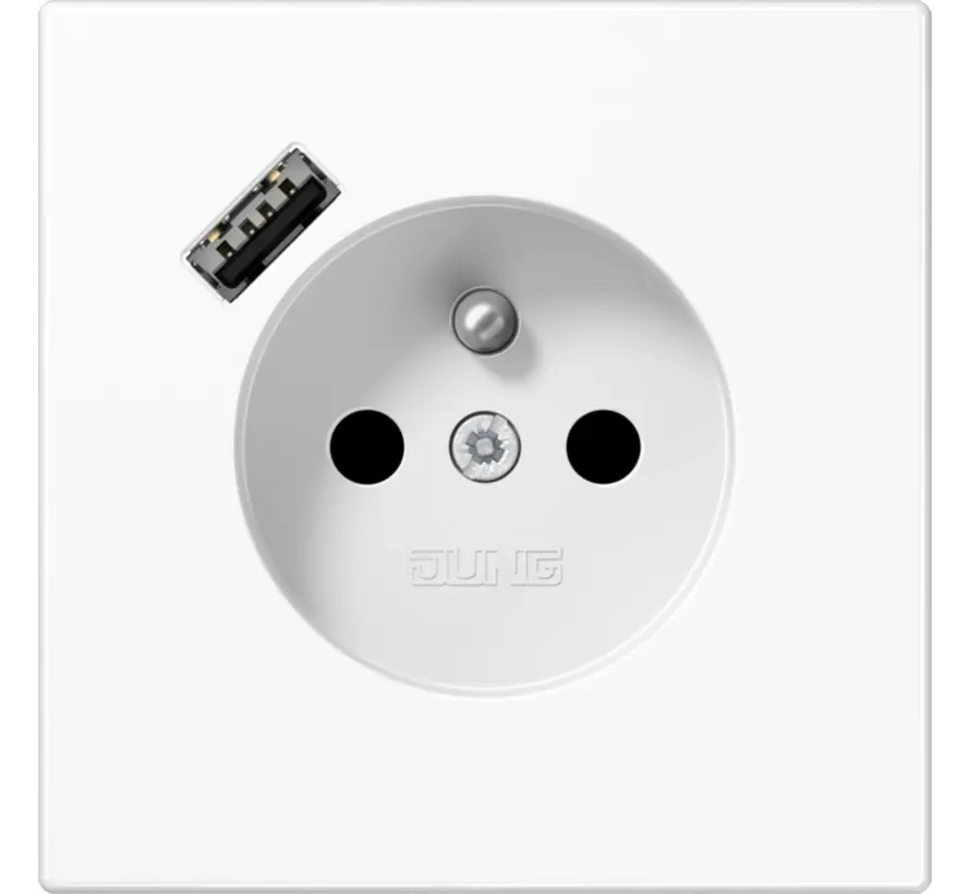 wandcontactdoos penaarde Safety+ met USB type A LS990 alpine wit (LS 1520 F-18 A WW)