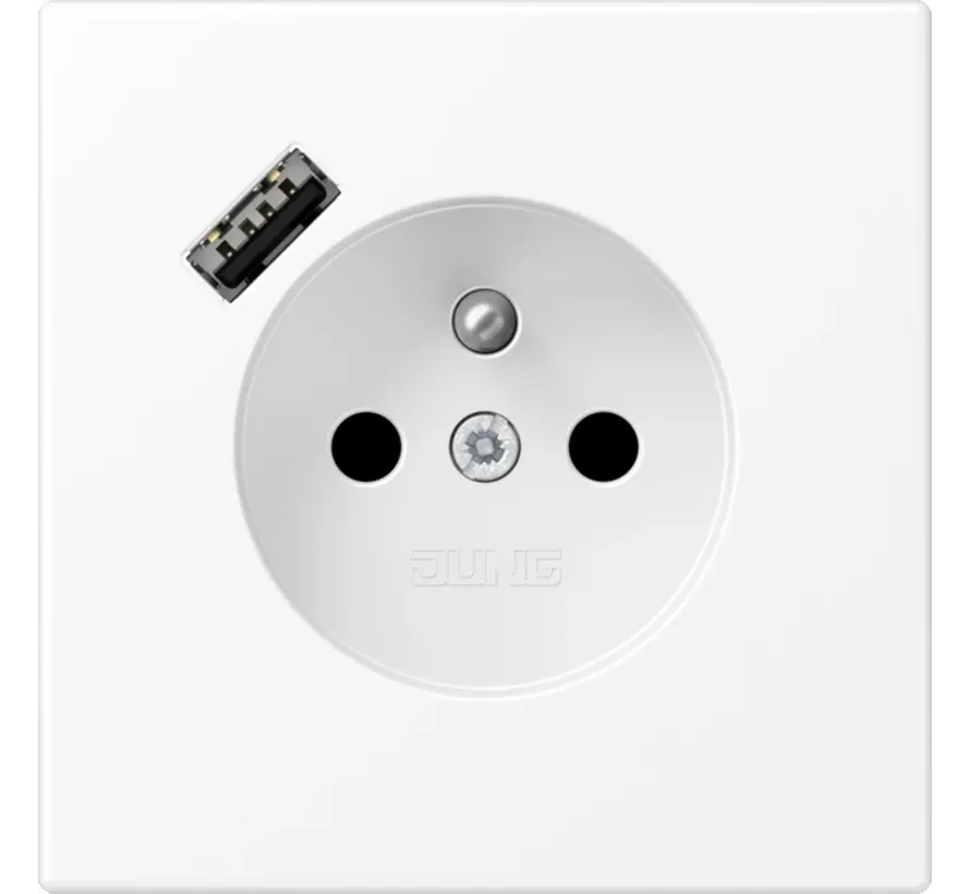 wandcontactdoos penaarde Safety+ met USB type A LS990 sneeuwwit mat (LS 1520 F-18 A WWM)