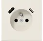 wandcontactdoos penaarde Safety+ met USB type A en C LS990 creme (LS 1520 F-15 CA)