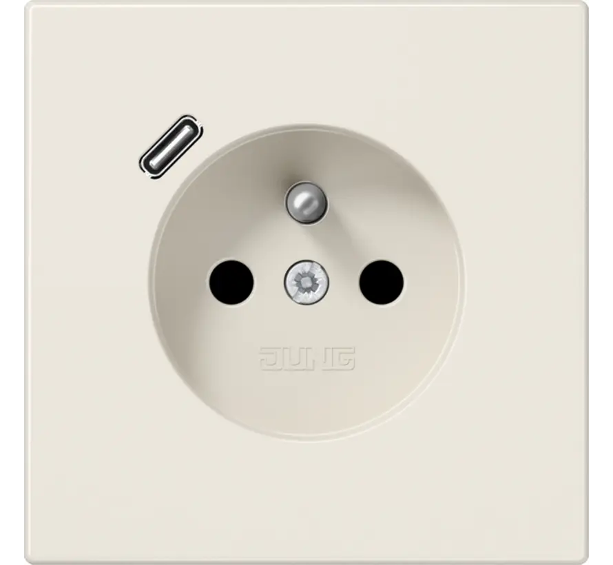 wandcontactdoos penaarde Safety+ met USB type C LS990 creme (LS 1520 F-18 C)