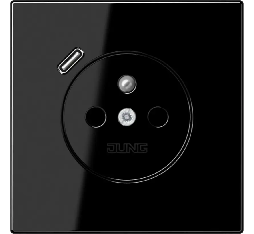 wandcontactdoos penaarde Safety+ met USB type C LS990 zwart glans (LS 1520 F-18 C SW)