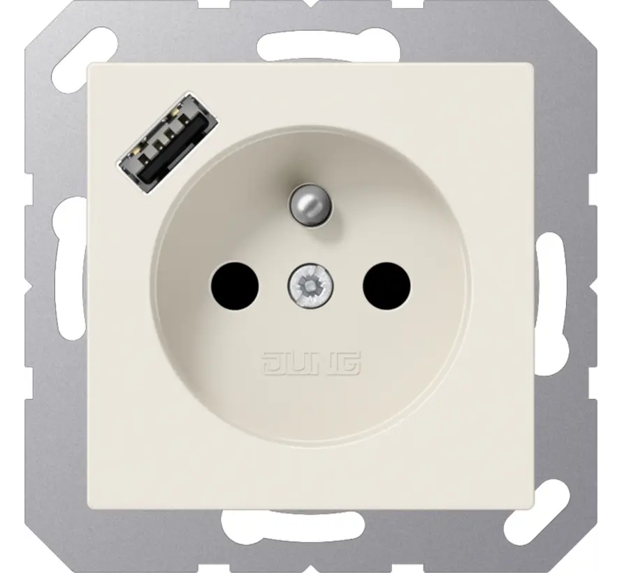 wandcontactdoos penaarde Safety+ met USB type A A-range creme (A 1520 F-18 A)