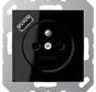 wandcontactdoos penaarde Safety+ met USB type A A-range zwart glans (A 1520 F-18 A SW)