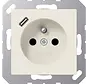 wandcontactdoos penaarde Safety+ met USB type C A-range creme (A 1520 F-18 C)