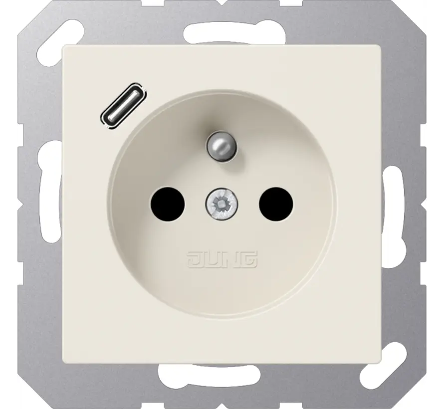 wandcontactdoos penaarde Safety+ met USB type C A-range creme (A 1520 F-18 C)