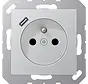 wandcontactdoos penaarde Safety+ met USB type C A-range aluminium (A 1520 F-18 C AL)