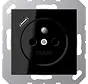 wandcontactdoos penaarde Safety+ met USB type C A-range zwart glans (A 1520 F-18 C SW)