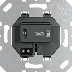 JUNG USB-lader type C met snellaadfunctie Power Delivery 60 Watt zwart glans (USB PD60 C SW)