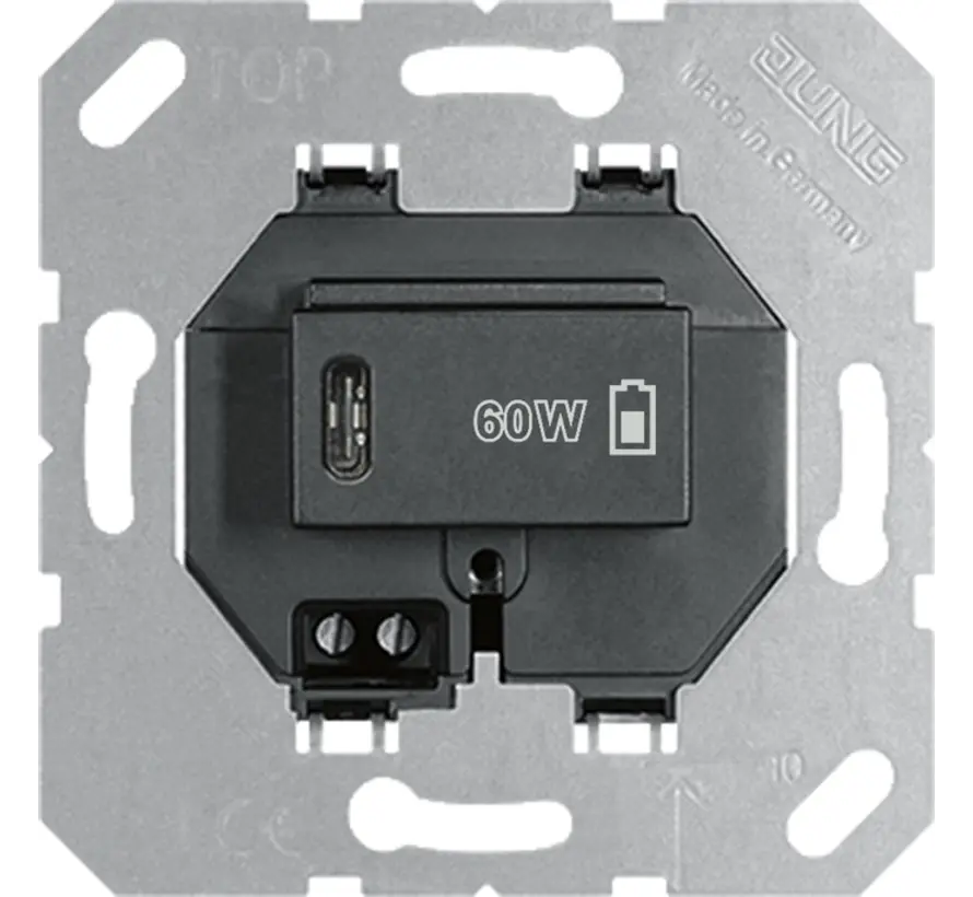 USB-lader type C met snellaadfunctie Power Delivery 60 Watt zwart glans (USB PD60 C SW)