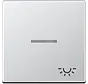 schakelwip met lichtsymbool en controlevenster A-range aluminium (A 590 KO5 L AL)