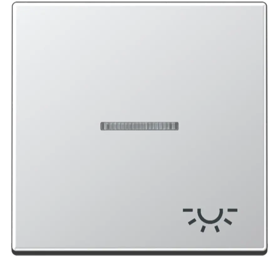 schakelwip met lichtsymbool en controlevenster A-range aluminium (A 590 KO5 L AL)